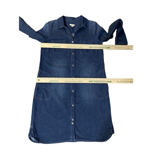 J Jill Denim Dress Womens S Used Blue Button Front - Picture 10 of 14